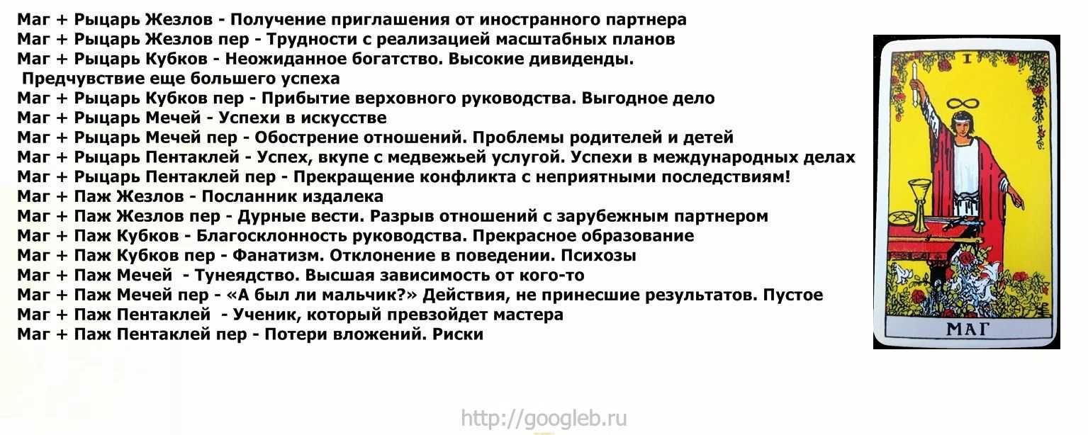 Маг таро: значение в отношениях, любви, работе 1 аркана