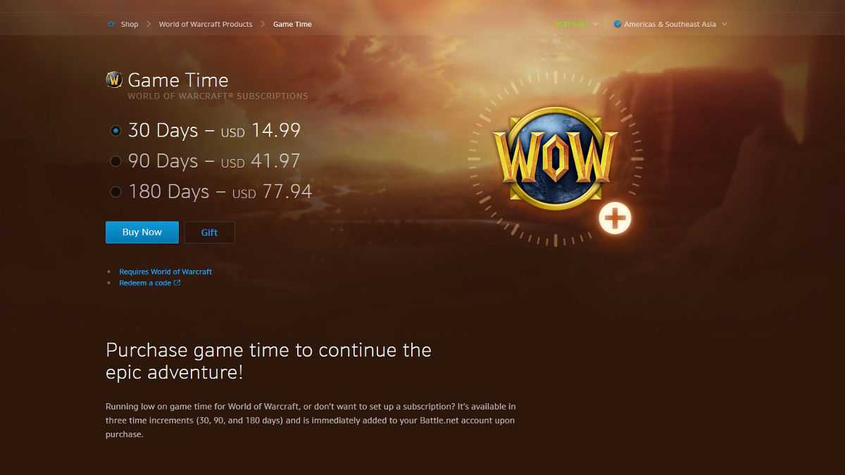Как оплатить подписку в wow с кошелька battle net