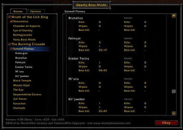 Аддоны для вов 3.3 5 dbm. плагины для deadly boss mods